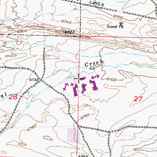 Topographic Map of Wyoming State Penitentiary, WY