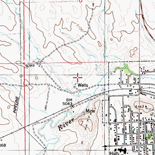 Topographic Map of Wyoming Women's Center Prison, WY