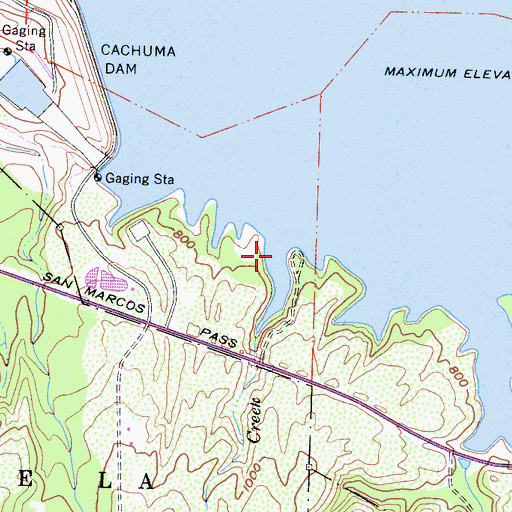 Topographic Map of Sweetwater Creek, CA