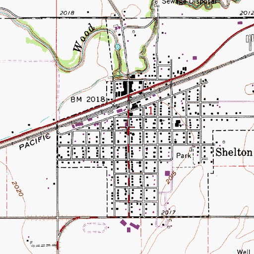 Topographic Map of Shelton Police Department, NE