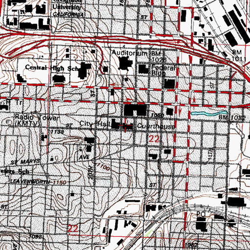 Topographic Map of Omaha County Sheriff's Office, NE