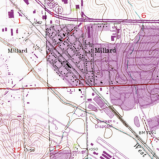 Topographic Map of Omaha Police Department, NE
