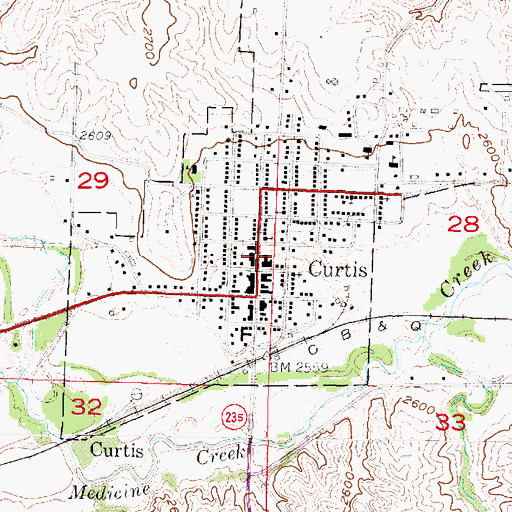 Topographic Map of Curtis Police Department, NE