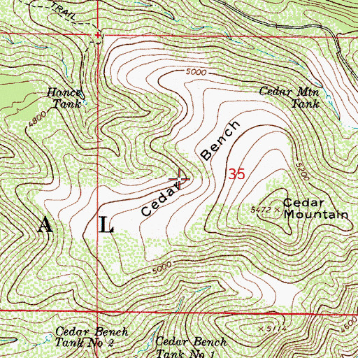 Topographic Map of Cedar Bench, AZ