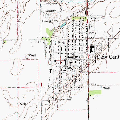 Topographic Map of Clay Center Police Department, NE