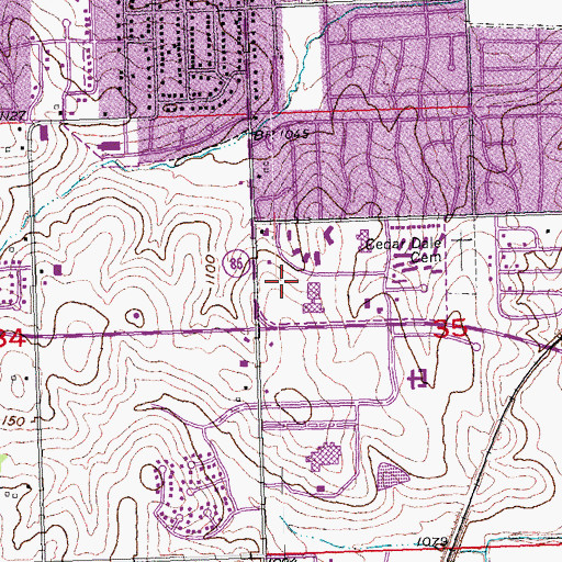 Topographic Map of Papillion Police Department, NE