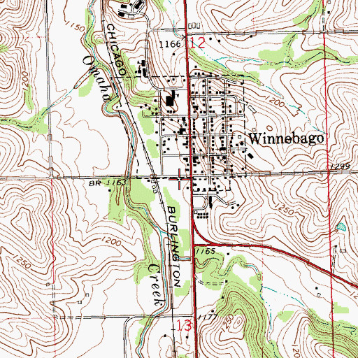 Topographic Map of Winnebago Police Department, NE