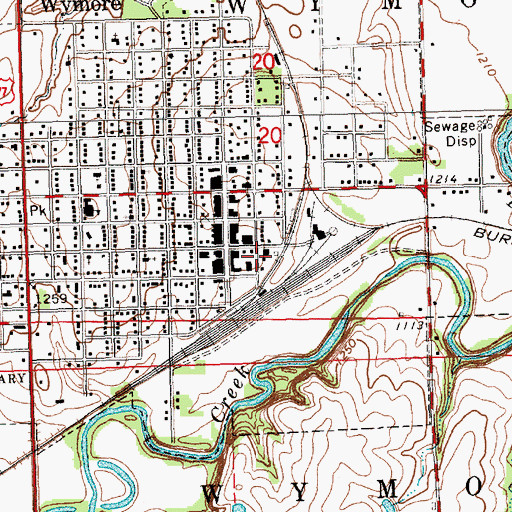 Topographic Map of Wymore Police Department, NE