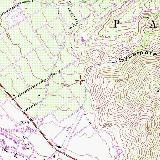 Topographic Map of Sycamore Canyon, CA