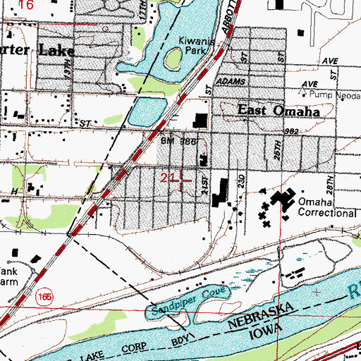 Topographic Map of Nebraska Correctional Youth Facility, NE