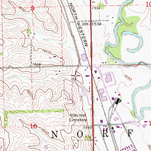 Topographic Map of Nebraska State Highway Patrol Troop B, NE
