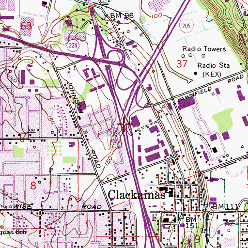 Topographic Map of Clackamas County Sheriff Public Safety Training Center, OR