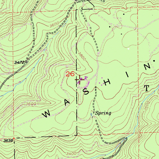 Topographic Map of Washington Ridge California Youth Authority Camp, CA