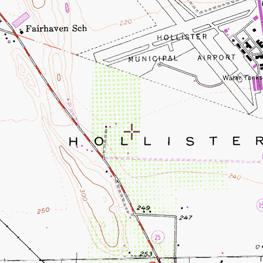 Topographic Map of San Benito County Jail, CA