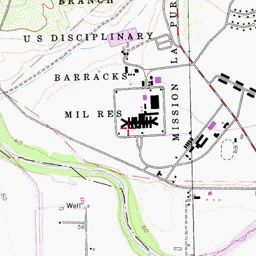 Topographic Map of United States Penitentiary Lompoc, CA