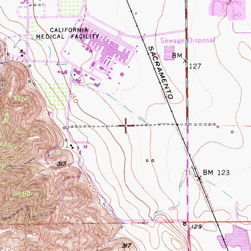 Topographic Map of California State Prison - Solano, CA