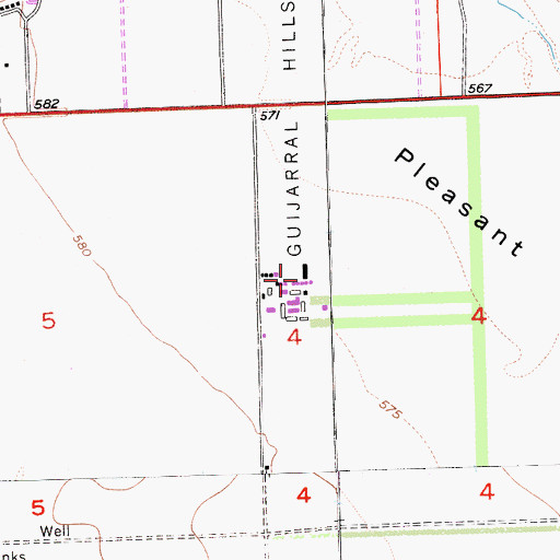 Topographic Map of Pleasant Valley State Prison, CA