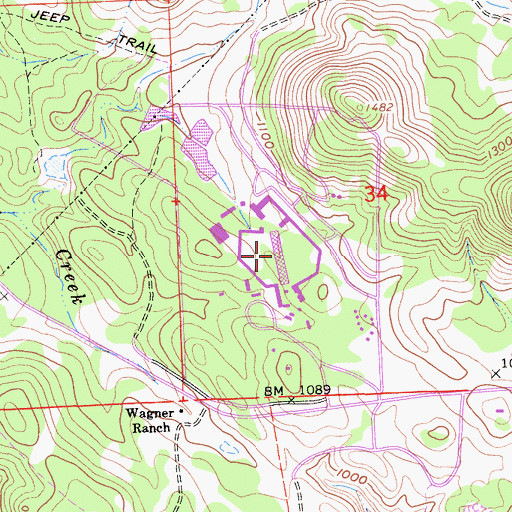 Topographic Map of Sierra Conservation Center, CA