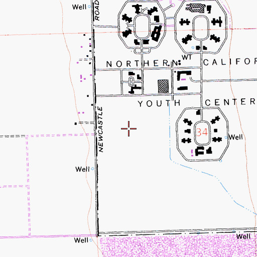 Topographic Map of N A Chaderjian Youth Correctional Facility, CA