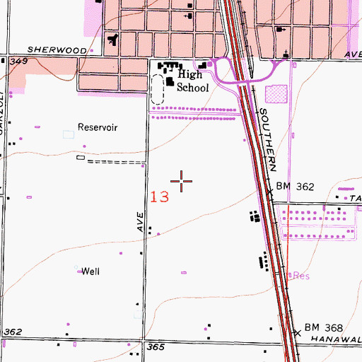 Topographic Map of Central Valley Modified Community Correctional Facility, CA