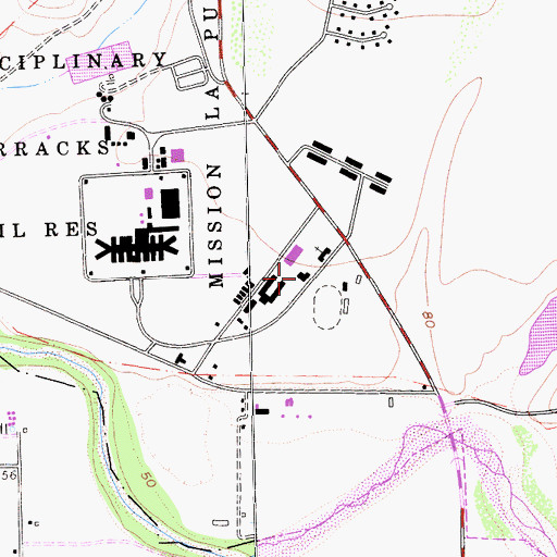 Topographic Map of Federal Correctional Institute Lompoc, CA