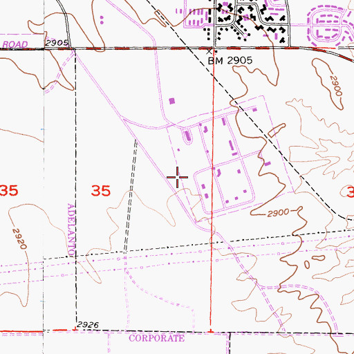 Topographic Map of Federal Correctional Institution Victorville Medium 1, CA