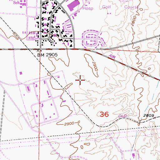 Topographic Map of Federal Correctional Institution Victorville Medium 2, CA