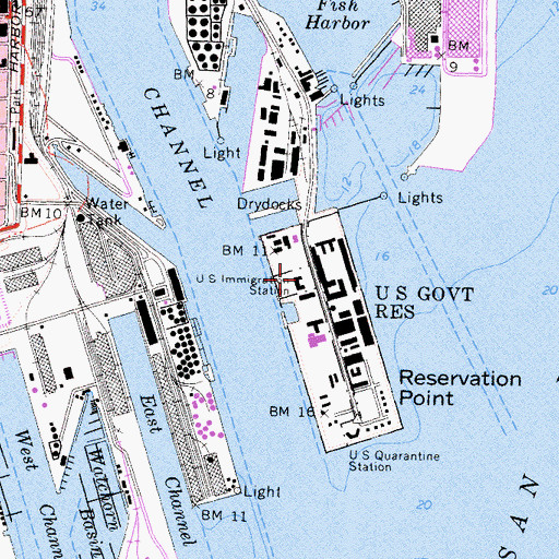 Topographic Map of Federal Correctional Institution Terminal Island, CA
