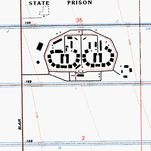 Topographic Map of Calipatria State Prison, CA