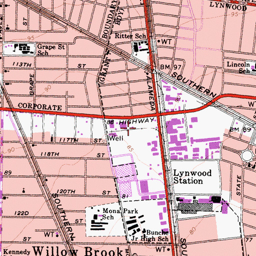 Topographic Map of Century Regional Detention Facility, CA