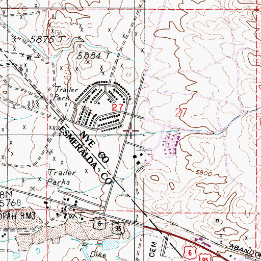 Topographic Map of Nye County Sheriff's Office Substation, NV
