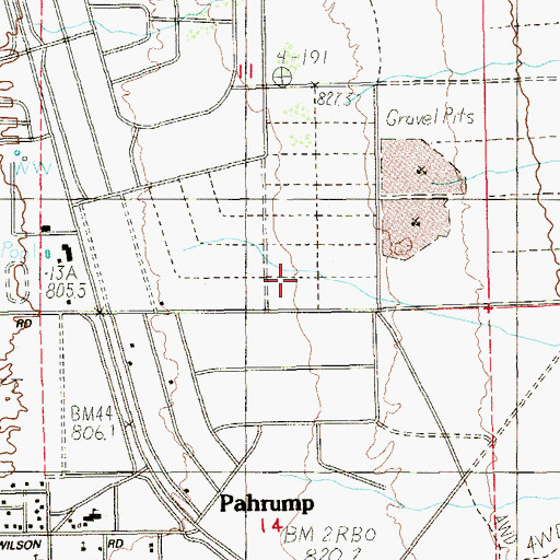 Topographic Map of Nye County Sheriff's Office Headquarters, NV