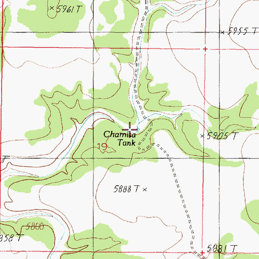 Topographic Map of Chamisa Tank, AZ