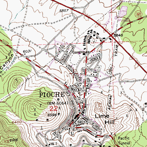 Topographic Map of Lincoln County Sheriff's Office, NV