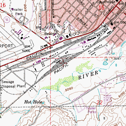 Topographic Map of Elko County Jail, NV