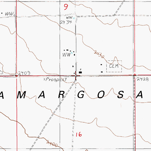 Topographic Map of Nye County Sheriff's Office, NV