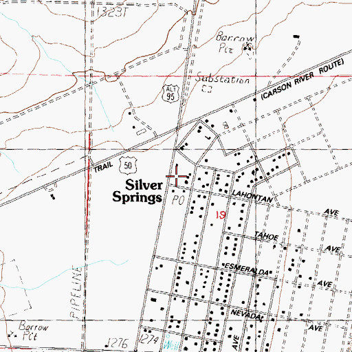 Topographic Map of Lyon County Sheriff's Office, NV