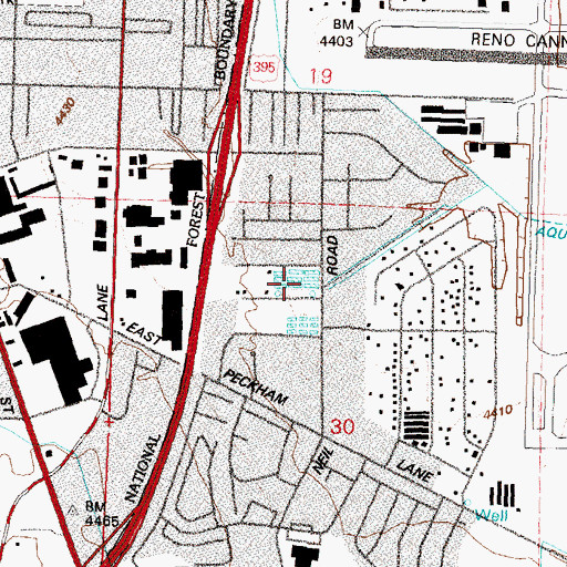 Topographic Map of Reno Police Department Neil Road Substation, NV