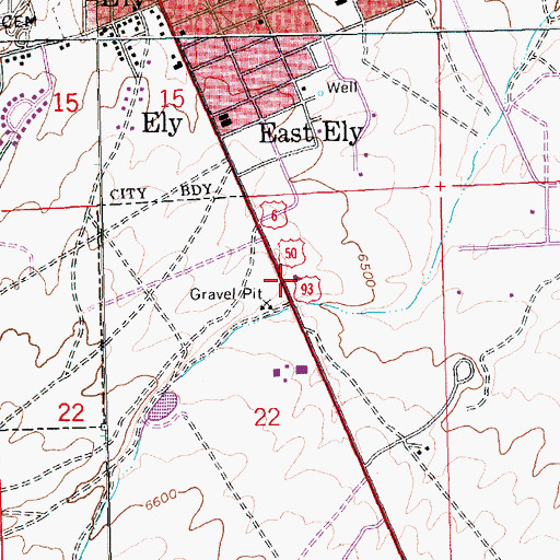 Topographic Map of White Pine County Sheriff's Office, NV