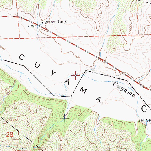 Topographic Map of Sycamore Creek, CA