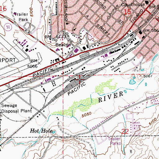 Topographic Map of Elko County Sheriff's Office, NV