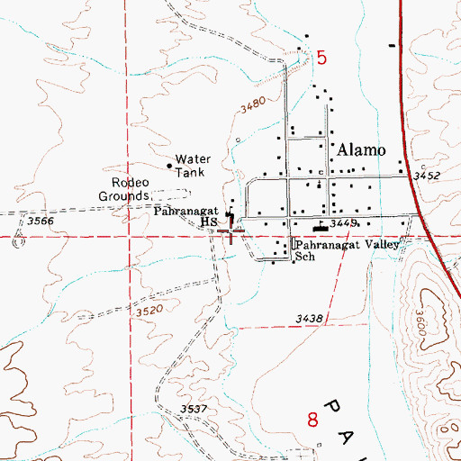 Topographic Map of Lincoln County Sheriff's Office Alamo Substation, NV