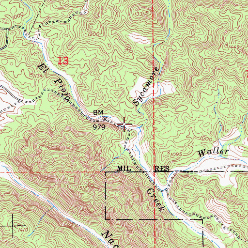 Topographic Map of Sycamore Creek, CA