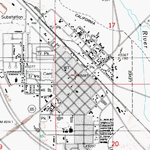 Topographic Map of Lander County Sheriff's Office, NV