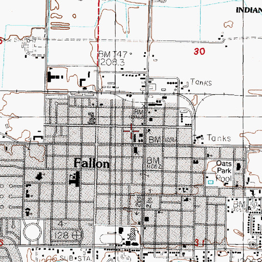 Topographic Map of Churchill County Sheriff's Office, NV