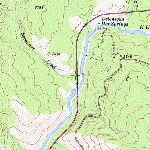 Topographic Map of Sycamore Creek, CA