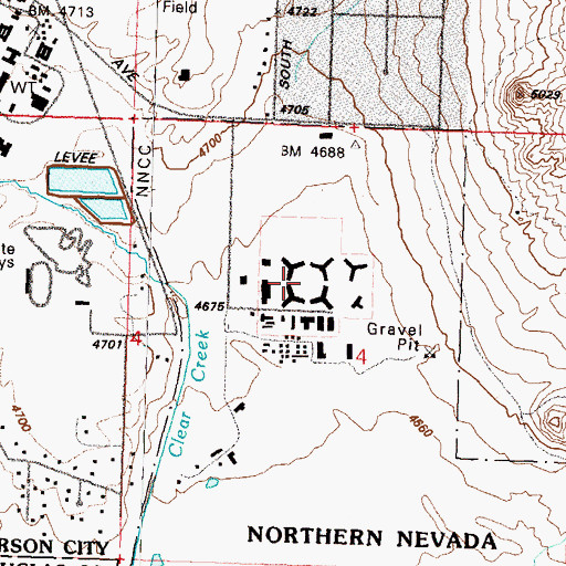 Topographic Map of Northern Nevada Correctional Center, NV