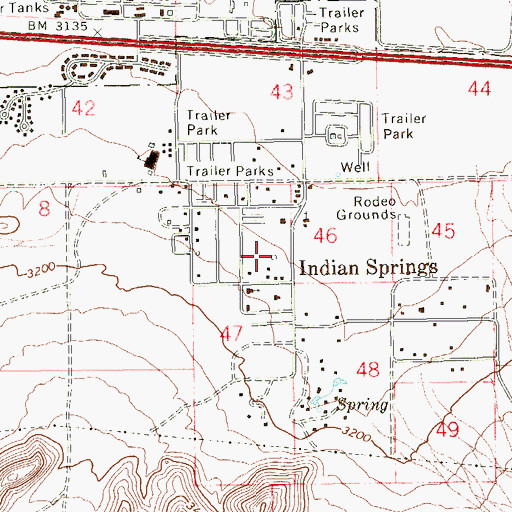 Topographic Map of Nevada Highway Patrol Southern Command Indian Springs Substation, NV