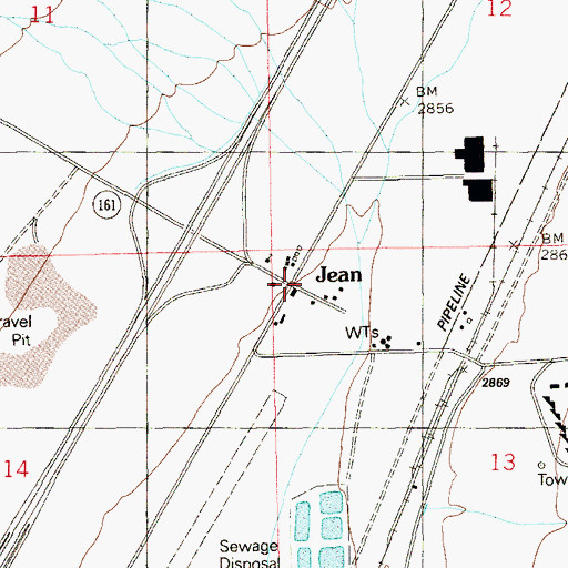 Topographic Map of Nevada Highway Patrol Southern Command Jean Substation, NV