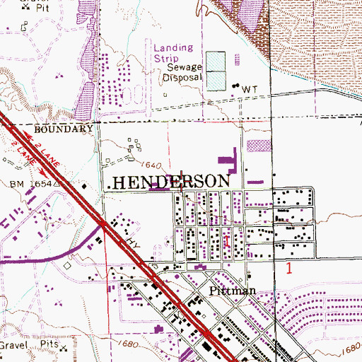 Topographic Map of Henderson Police Department North Station, NV